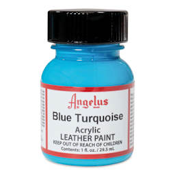 Angelus Acrylic Leather Paint - Blue Turquoise, 1 oz