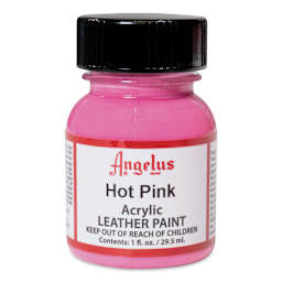 Angelus Acrylic Leather Paint - Hot Pink, 1 oz