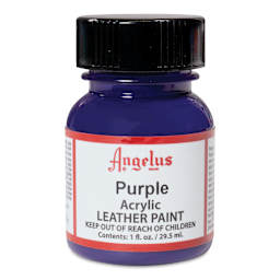 Angelus Acrylic Leather Paint - Purple, 1 oz bottle