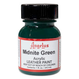 Angelus Acrylic Leather Paint - Midnite Green, 1 oz