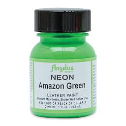 Angelus Acrylic Leather Paint - Neon Amazon Green, 1 oz