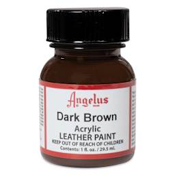Angelus Acrylic Leather Paint - Dark Brown, 1 oz
