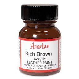 Angelus Acrylic Leather Paint - Rich Brown, 1 oz