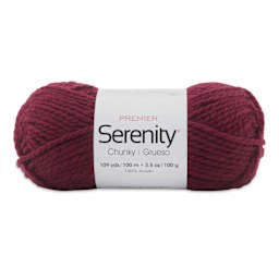 Premier Yarn Serenity Chunky Solids Yarn - Wine, 109 yds