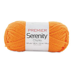 Premier Yarn Serenity Chunky Solids Yarn - Bright Orange, 109 yds