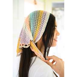 Lion Brand Mandala String Yarn - finished headscarf example