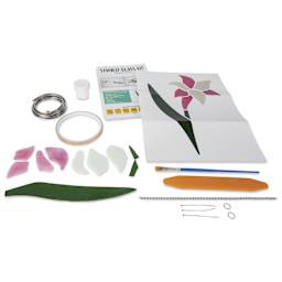 Diamond Tech Stained Glass Kit - Lily Flower - contents