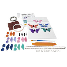 Diamond Tech Stained Glass Kit - Butterflies, Set of 5 - contents