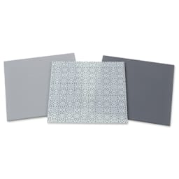 Mosaic Mercantile Opalescent Glass Pack - Grey, 8" x 8", Pkg of 3, packaging removed