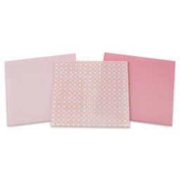 Mosaic Mercantile Opalescent Glass Pack - Red and Pink, 8" x 8", Pkg of 3, packaging removed