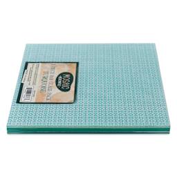 Mosaic Mercantile Opalescent Glass Pack - Turquoise, 8" x 8", Pkg of 3