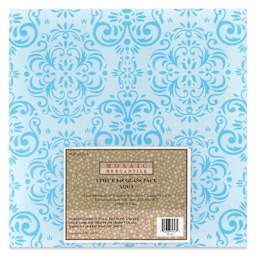 Mosaic Mercantile Opalescent Glass Pack - Aqua, 8" x 8", Pkg of 3, front of packaging