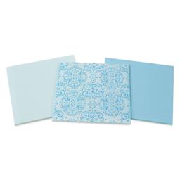 Mosaic Mercantile Opalescent Glass Pack - Aqua, 8" x 8", Pkg of 3, packaging removed