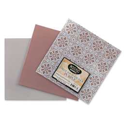 Mosaic Mercantile Opalescent Glass Pack - Purple, 8" x 8", Pkg of 3, fanned out