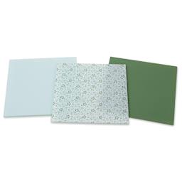 Mosaic Mercantile Opalescent Glass Pack - Green, 8" x 8", Pkg of 3, packaging removed