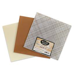 Mosaic Mercantile Opalescent Glass Pack - Brown, 8" x 8", Pkg of 3, fanned out
