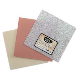 Mosaic Mercantile Opalescent Glass Pack - Light Brown, 8" x 8", Pkg of 3, fanned out