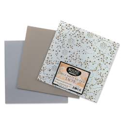 Mosaic Mercantile Opalescent Glass Pack - Taupe, 8" x 8", Pkg of 3, fanned out