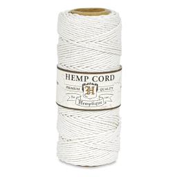 Hemptique Hemp Cord Spools - Front of single White spool of Hemp cord