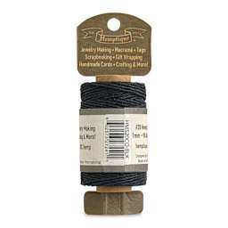 Hemptique Hemp Cord Spool - Black, 1 mm x 98.4 ft, back of the packaging
