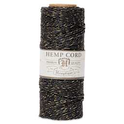 Hemptique Hemp Cord Spool - Black & Gold, 1 mm x 205 ft
