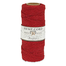 Hemptique Hemp Cord Spools - Front of single Red spool of Hemp cord