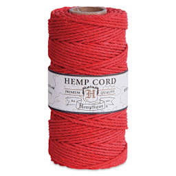 Hemptique Hemp Cord Spool - Red, 1.8 mm x 205 ft