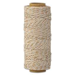 Hemptique Hemp Cord Spools - Front of single Natural with Metallic Copper spool of Hemp cord