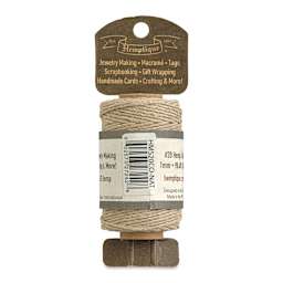 Hemptique Hemp Cord Spool - Natural, 1 mm x 98.4 ft, back of the packaging