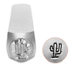 ImpressArt Design Stamps - Front view of Cactus Stamp with example of impression