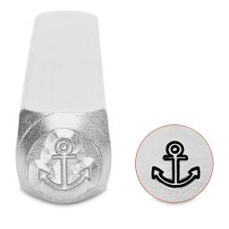 ImpressArt Design Stamps - Front view of Anchor Stamp with example of impression