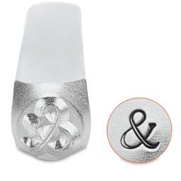 ImpressArt Design Stamps - Front view of Ampersand Stamp with example of impression
