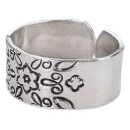 ImpressArt Aluminum Wrap Ring Blanks - 1/2"W x 2-1/4"L, sample of stamped blank