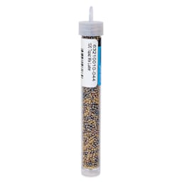 John Bead Czech Glass Seed Beads - Topaz, Luster Mix, 10/0, 22 g vial - back
