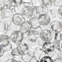 John Bead Czech Seed Beads - Crystal, Transparent, Square Hole, 32/0, 19 g - close-up