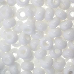 John Bead Czech Seed Beads - Chalk White, Opaque, 32/0 - close-up