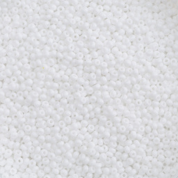 John Bead Czech Glass Seed Beads - White Opaque, 10/0 - close-up