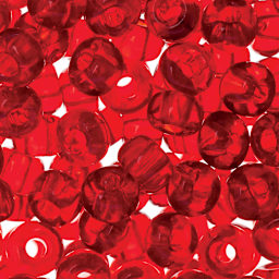 John Bead Czech Seed Beads - Light Red, Transparent, 32/0 - close-up