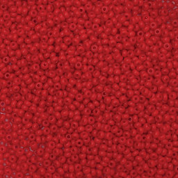 John Bead Czech Glass Seed Beads - Light Red, 10/0 - close-up