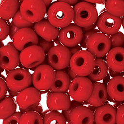 John Bead Czech Seed Beads - Red, Opaque, 32/0 - close-up