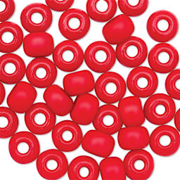 John Bead Czech Seed Beads - Dark Red, Opaque Luster, 32/0, 19 g - close-up