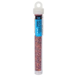 John Bead Czech Glass Seed Beads - Red, Luster Mix, 10/0, 22 g vial - front