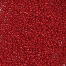 John Bead Czech Glass Seed Beads - Medium Red, 10/0 - close-up