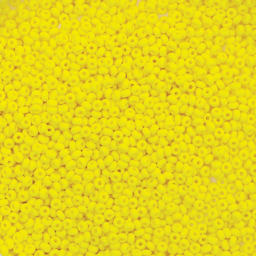 John Bead Czech Glass Seed Beads - Closeup of assorted Lemon Yellow Seed Beads