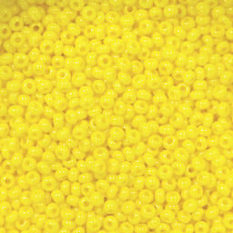 John Bead Czech Glass Seed Beads - Gold Yellow, Opaque, 10/0 - close-up