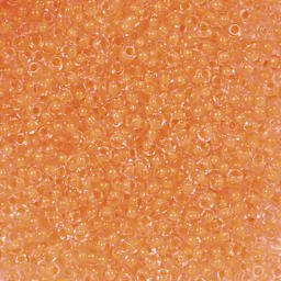 John Bead 11/0 Czech Glass Seed Beads - Neon Orange, Color Lined