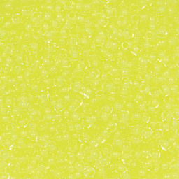 John Bead Czech Glass Seed Beads - Neon Yellow, Color Lined, 10/0 - close-up