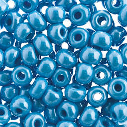 John Bead Czech Seed Beads - Light Blue, Opaque Luster, 32/0 - close-up