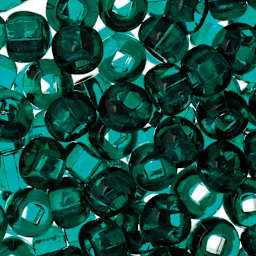 John Bead Czech Seed Beads - Teal, Transparent, 32/0 - close-up
