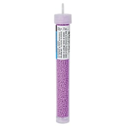 John Bead Czech Glass Seed Beads - Dyed Lilac, Opaque, 10/0, 22 g vial - side